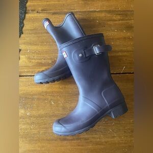 Hunter Purple Rubber Original Short Rain Boots Wellies Wellington Size 6 37